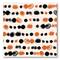Designart - Black and Orange Polka Dots - Modern Canvas Wall Art Print
